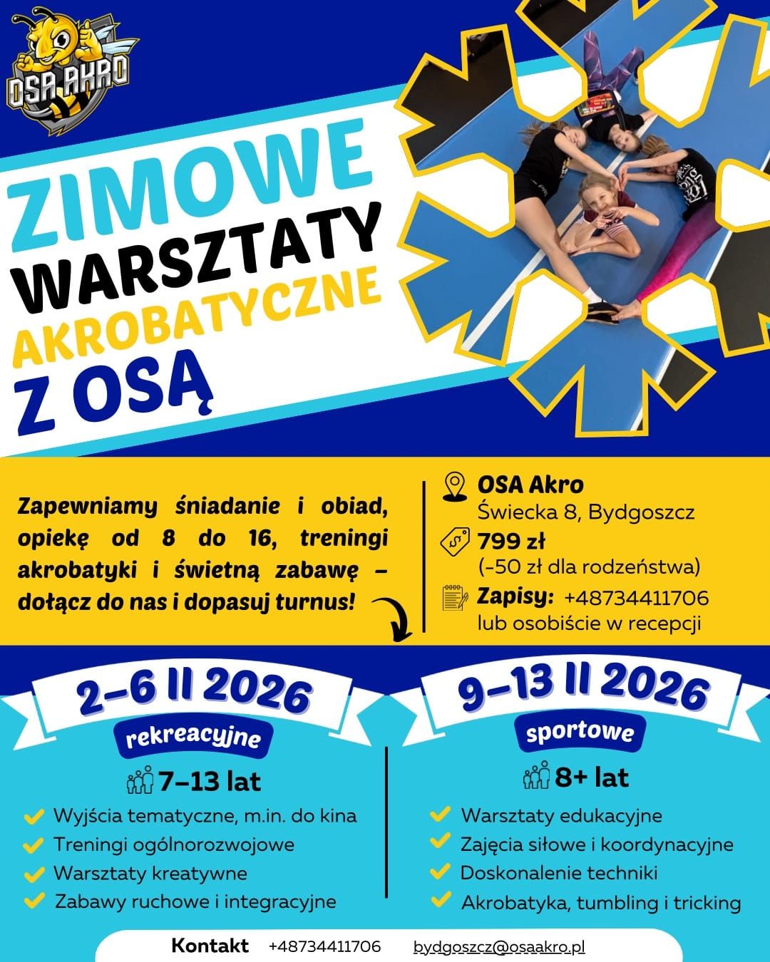 Zimowe Warsztaty Akrobatyczne z OSA Akro – zapisz się! ❄️🐝
