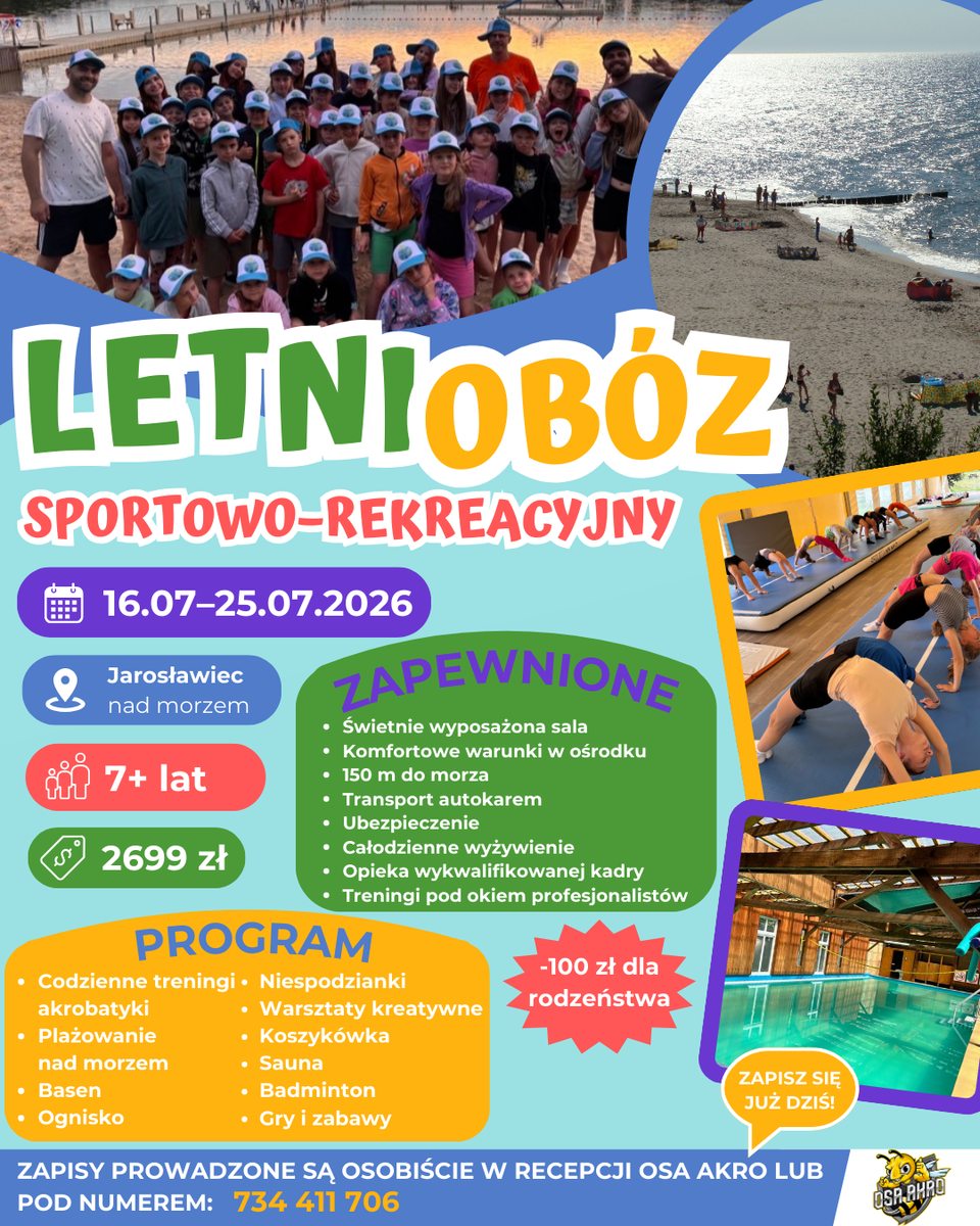 Letni obóz akrobatyczny dla dzieci – zapisz się! ☀️